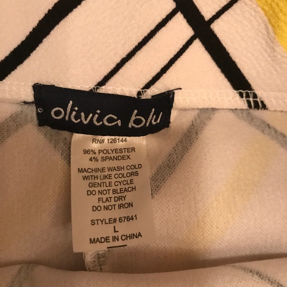 New White/Black/yellow strip skirt size L - Picture 4 of 4